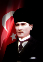 Kalpaklı Atatürk Tablosu ve Türk Bayrağı - ATA-C-117