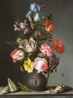 Flowers in a Glass Vase - UR-C-282