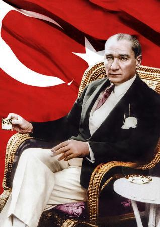 Atatürk ve Türk Bayrağı Tablosu resim