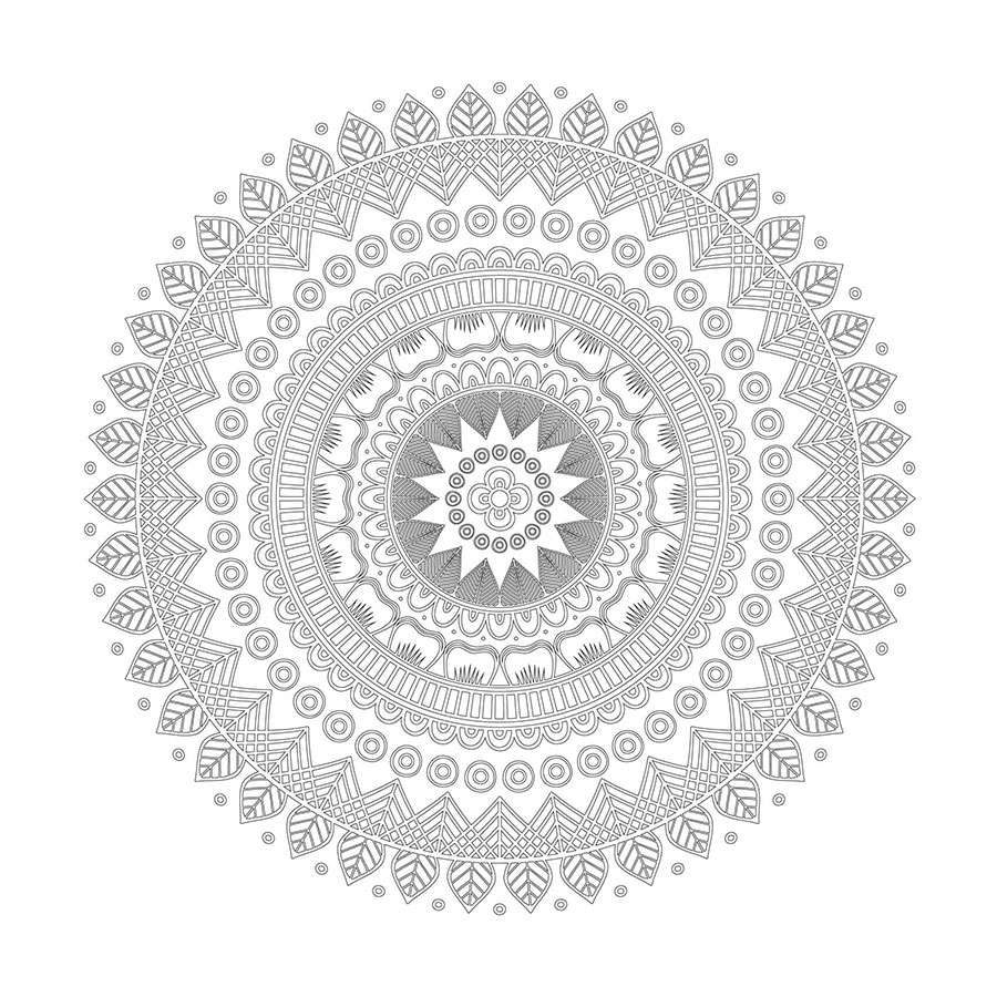 Radyal Desenli Mandala Boyama Tablosu Mandala Tablosu